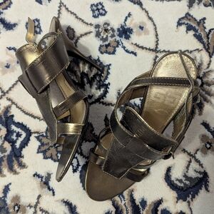 Givenchy Metallic Gold and Brown Heels